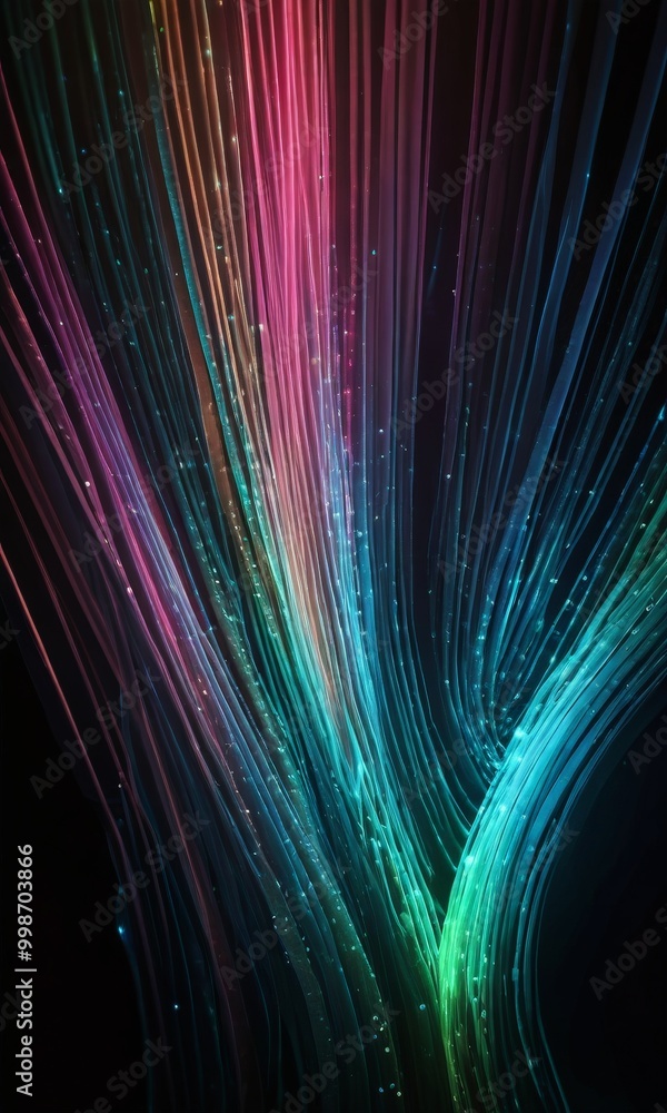 Leinwandbilder a vibrant display of multicolored lines and lights, creating a mesmerizing and dynamic visual effect
