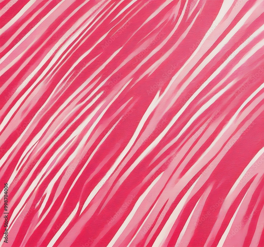 Poster a close-up view vibrant abstract pattern composed of diagonal lines in varying shades of pink and white, creating a dynamic and visually striking effect