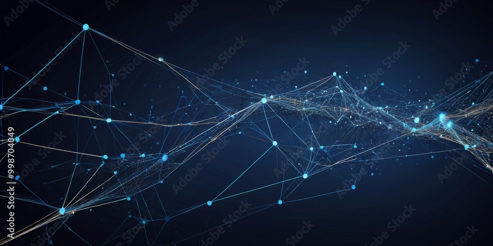 Leinwandbilder a digital illustration network of interconnected lines and dots, creating a sense of depth and complexity The lines and dots are arranged in a way