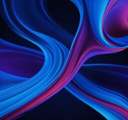 Obraz premium a striking abstract composition of curved lines and swirls in shades of blue and purple, creating a sense of movement and dynamism