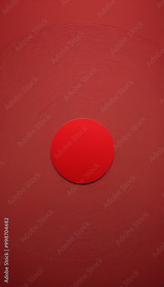 Poster Abstract composition featuring a large red circle centered against a deep red background.
