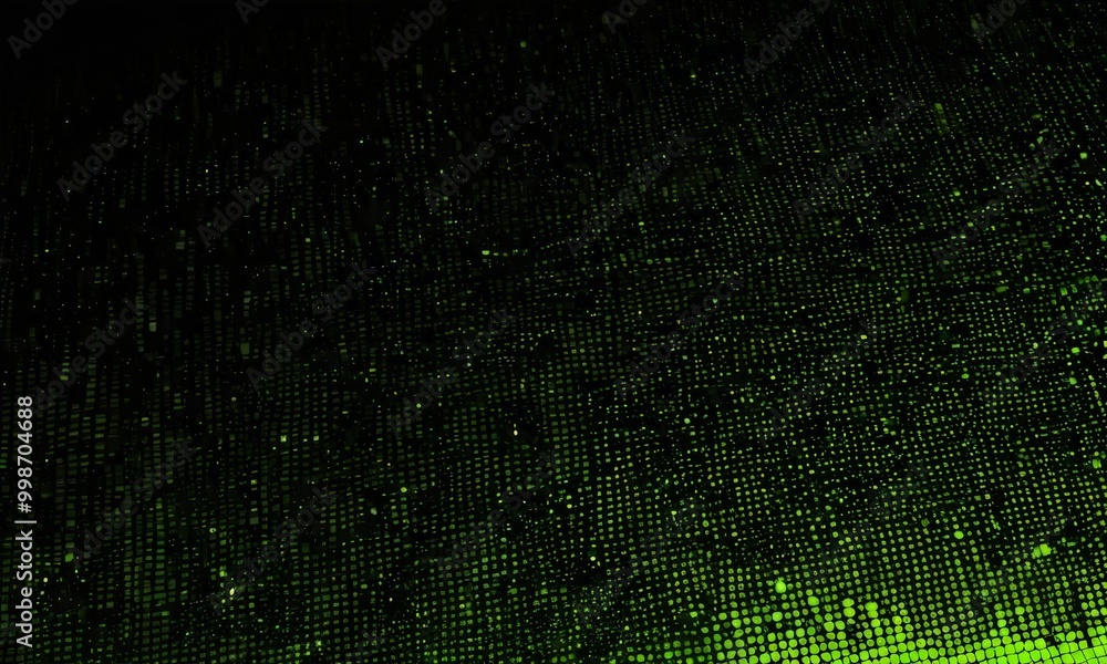Aufkleber a dark background with a pattern of small green dots or dots, creating a sense of depth and texture The dots are scattered randomly, with some overlapping and others
