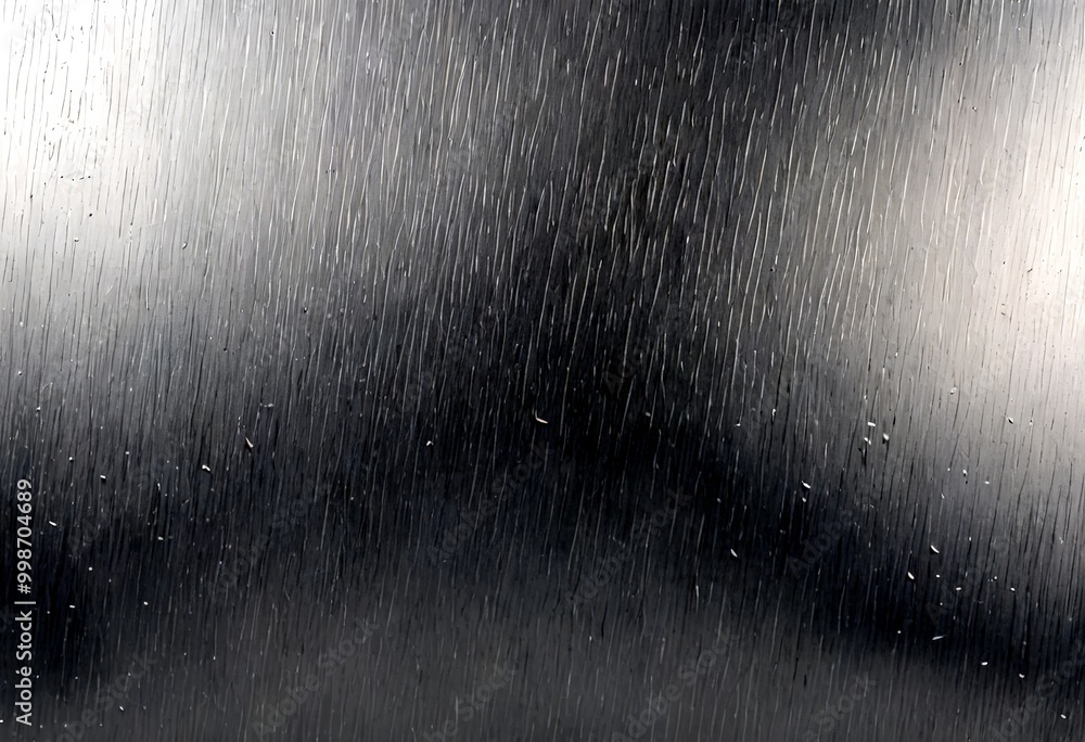 Poster Raindrops on a glass surface, in a monochromatic gray color scheme, creating a textured and dynamic visual effect