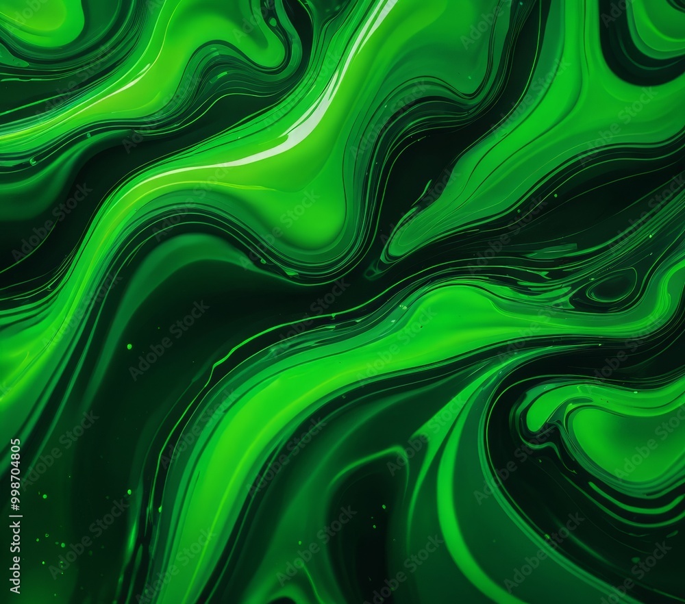 Fototapete a swirling pattern of green and black hues, creating a mesmerizing and dynamic visual effect