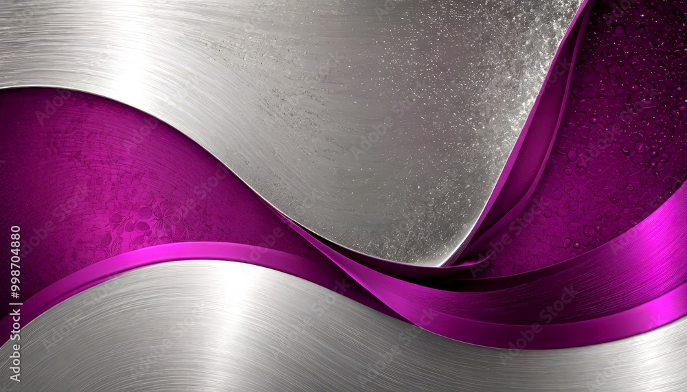 Poster a metallic surface with a combination of silver and purple hues the silver surface has a textured an