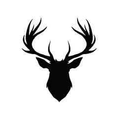 Fototapeta premium Stag Head silhouette vector illustration - Transparent Background