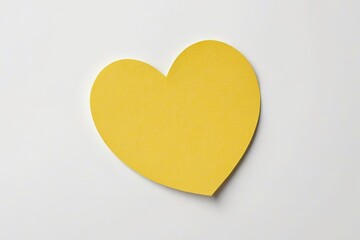 Obraz premium yellow heart shaped paper on white background with copy space