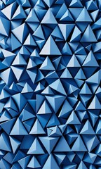 a geometric pattern composed of numerous blue triangles arranged in a grid-like fashion, creating a visually striking and abstract design