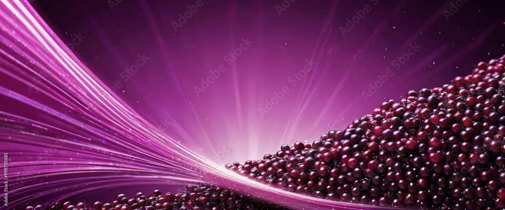 Aufkleber a vibrant display of red berries, with a radiant purple background and a radiant burst of light eman