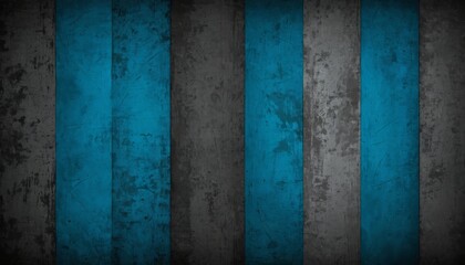 a textured background with vertical blue and gray stripes, creating a striking contrast between the two colors