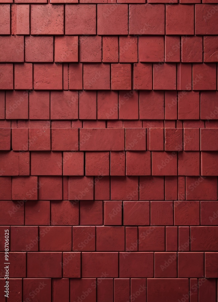 Aufkleber a close-up view red brick wall composed of rectangular bricks arranged in a staggered pattern, creating a textured and visually appealing surface