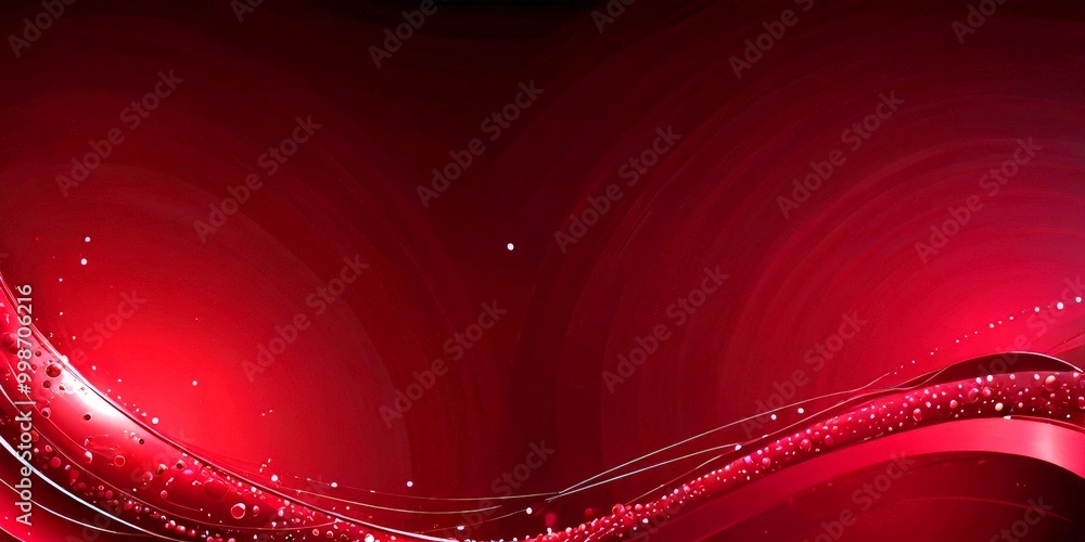 Aufkleber a dark red background with a wave-like pattern and small white dots scattered throughout, creating a sense of movement and energy