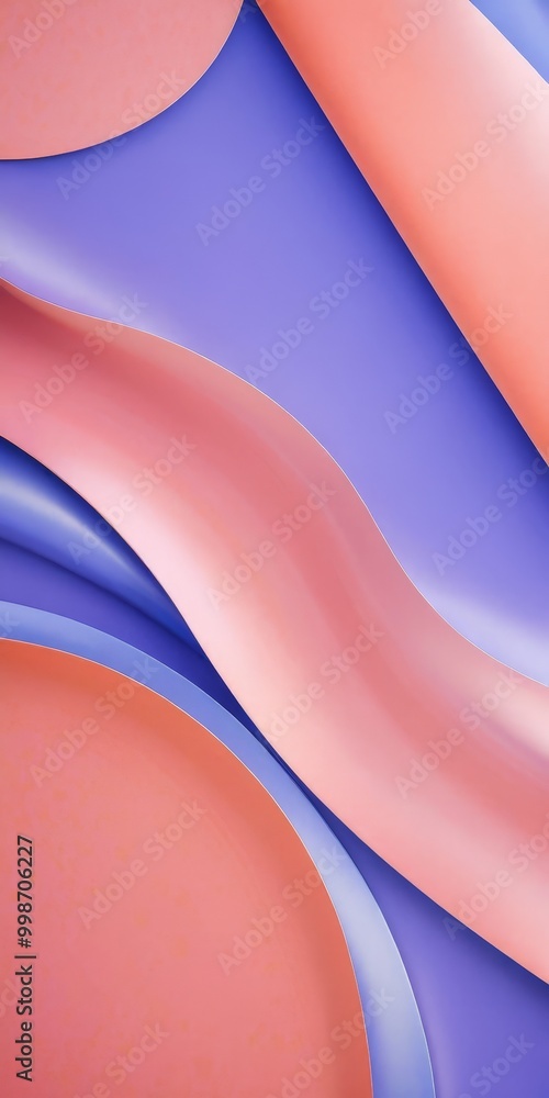 Aufkleber a vibrant abstract composition of overlapping curved shapes in shades of pink and purple, creating a dynamic and visually striking pattern