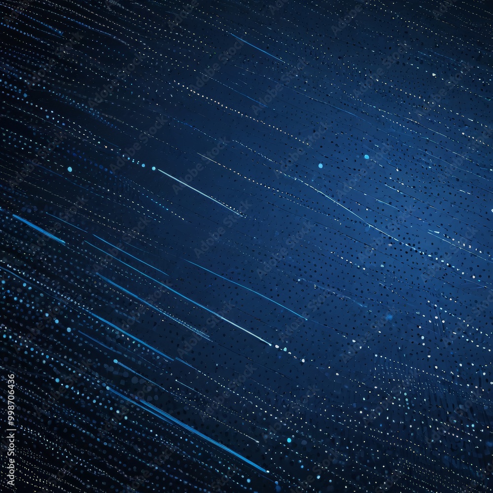 Leinwandbilder a dark blue background with a diagonal pattern of white lines and dots, creating a sense of movement and energy