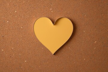 Obraz premium there is a yellow heart shaped paper on a brown surface
