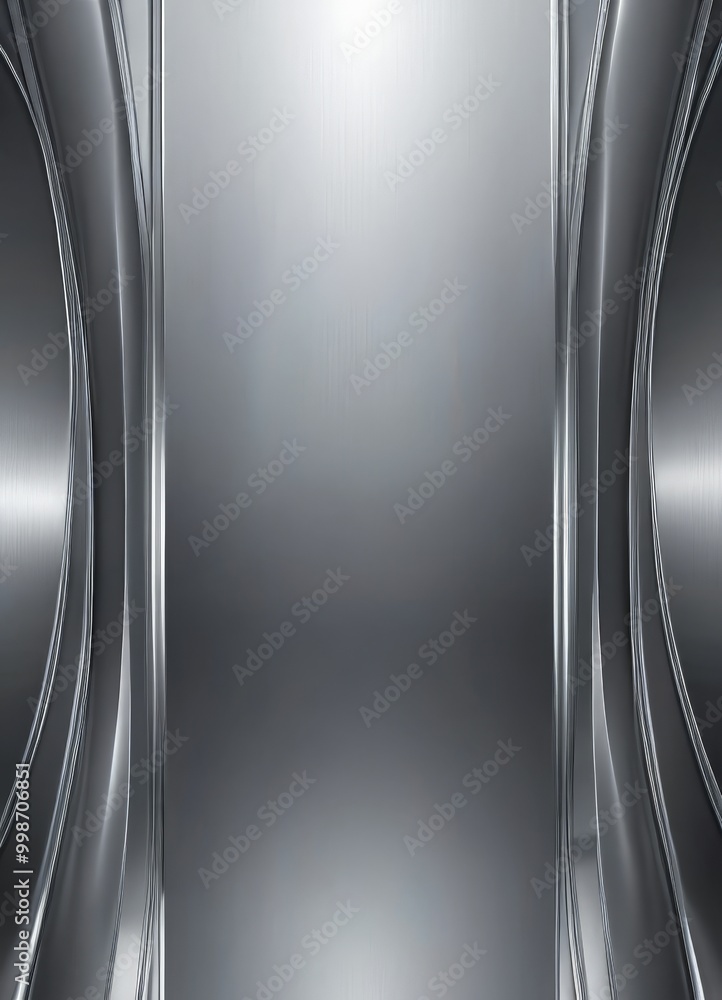 Poster a metallic surface with a gradient of silver and gray tones, creating a visually striking and abstract background