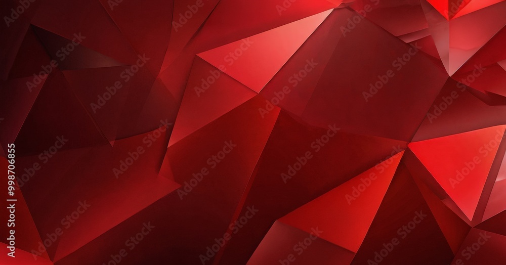 Poster a red abstract background composed of numerous triangular shapes, creating a visually striking and g