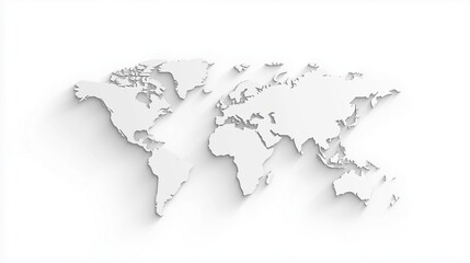 World map. Modern grey vector map. Silhouette map.