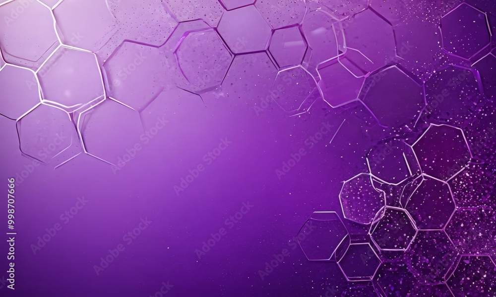 Aufkleber a purple background with a repeating pattern of hexagonal shapes, creating a sense of depth and complexity The hexagons are arranged in a diagonal pattern, with some