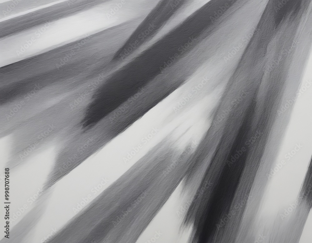 Poster Abstract Artwork: A black and white image featuring diagonal lines and brushstrokes, creating a dynamic and textured composition.