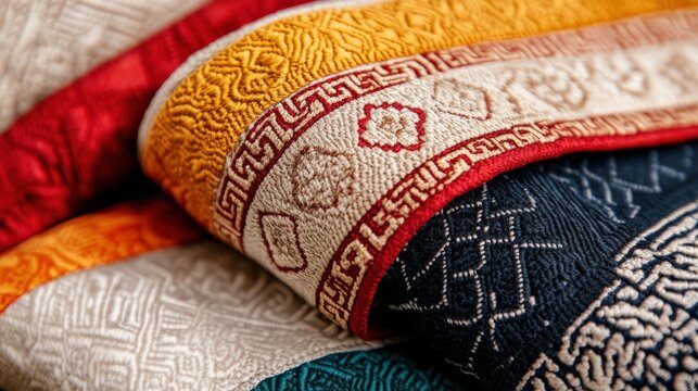 Intricate patterns in traditional mongolian deel fabric for cultural insights