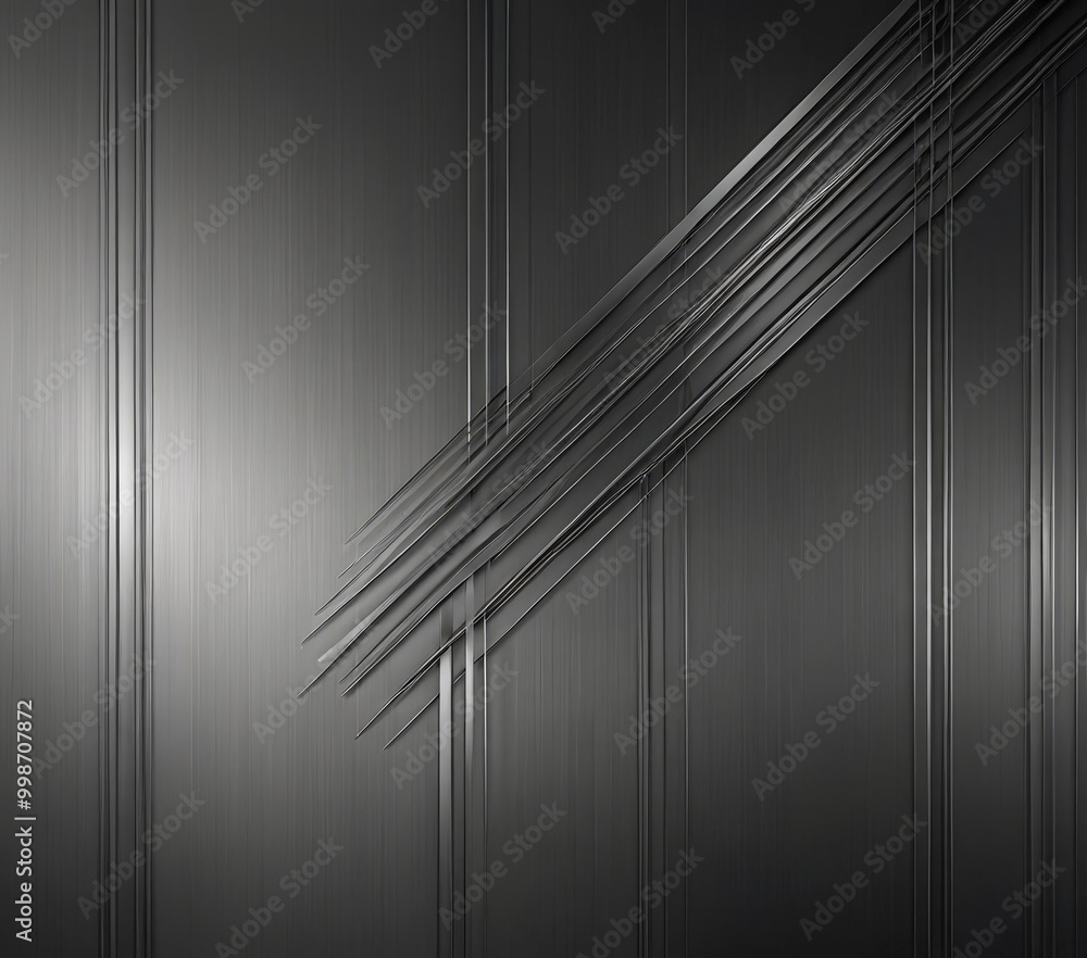 Poster a dark, abstract background with diagonal lines intersecting at various angles, creating a sense of depth and movement