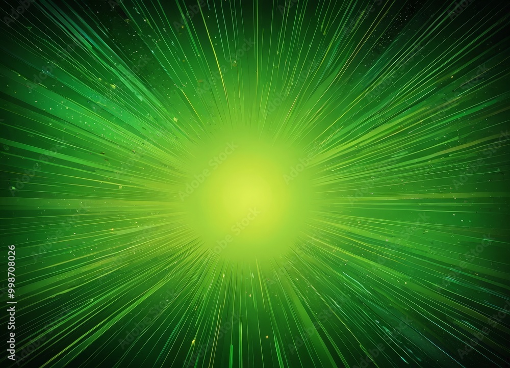 Poster a vibrant, abstract background with a radiant yellow center surrounded by radiating green and yellow