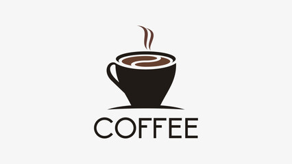 Coffee Bean, Smoke and Cafe Cup Mug logo design