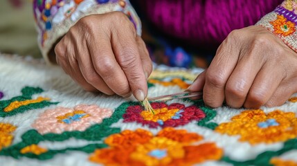Kyrgyzstan felt making | traditional craft close-up for art prints and cultural displays