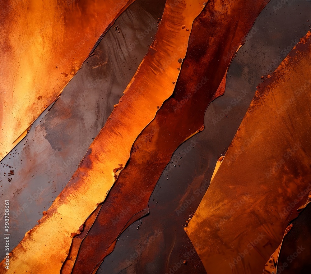 Aufkleber a close-up view textured surface with a gradient of warm colors, including shades of brown, orange, 