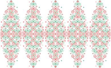 Hmong ethnic fabric patterns are spiral lines connected in shapes and flowers, which combine traditional and modern designs, used in clothing design.