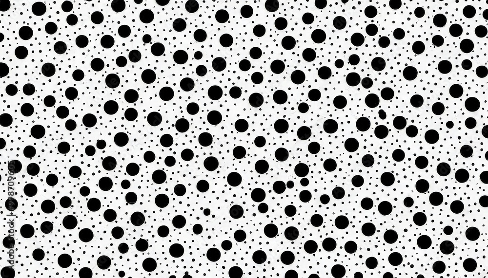 Poster a repeating pattern of black dots on a white background