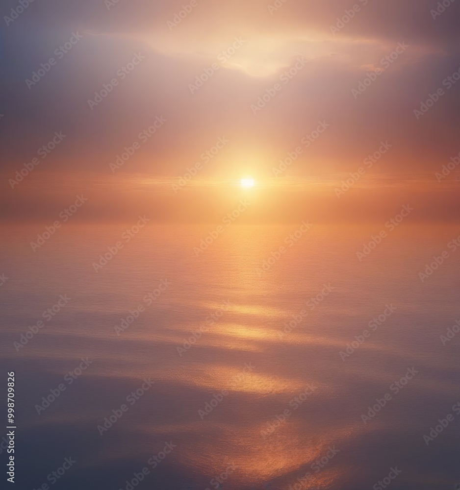 Poster A serene sunset over a calm body of water, with the sun's reflection creating a mesmerizing pattern on the surface