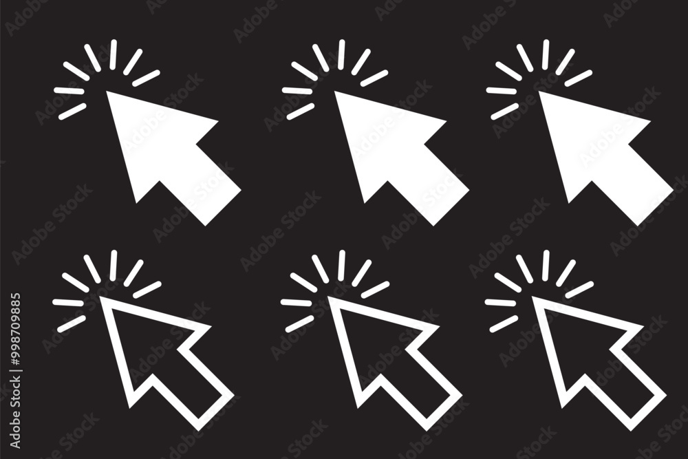 Poster click computer mouse cursor click pointer cursor on your computer screen click hand pointer symbol w
