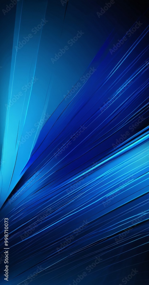 Leinwandbilder a striking abstract composition of intersecting blue lines and rays, creating a dynamic and visually captivating effect