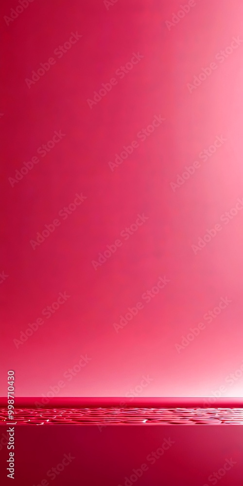 Aufkleber a gradient background transitioning from a deep pink at the top to a lighter shade at the bottom, with a subtle pattern of small bubbles or ripples on the surface