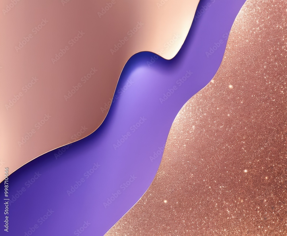 Poster a vibrant abstract composition with overlapping layers of pink, purple, and gold colors, creating a dynamic and visually striking effect
