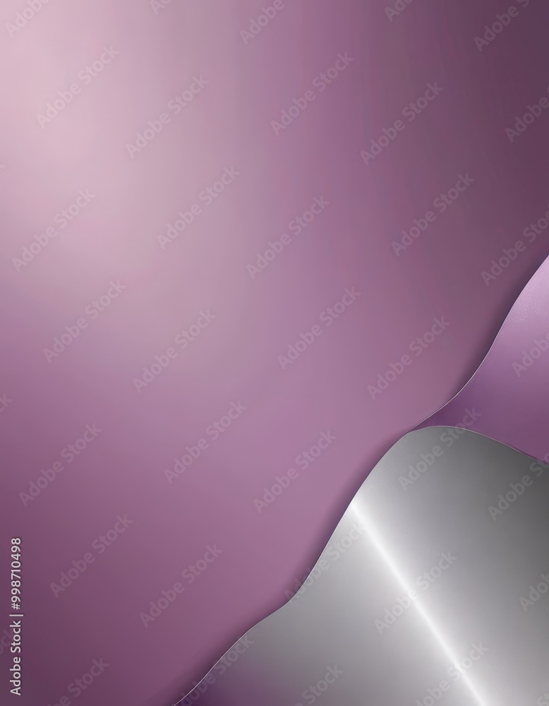 Poster Abstract background with a gradient of purple and silver, featuring a curved line and a metallic texture