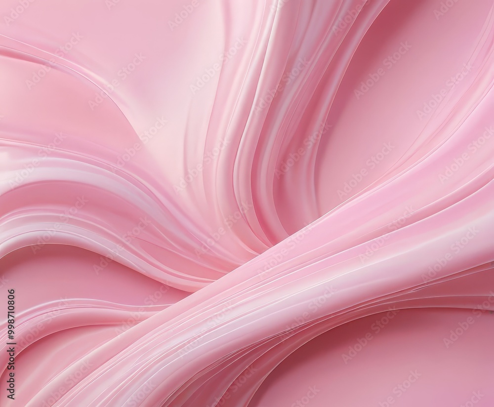 Poster a close-up view pink, flowing fabric with a soft, wavy texture the fabric appears to be made materia