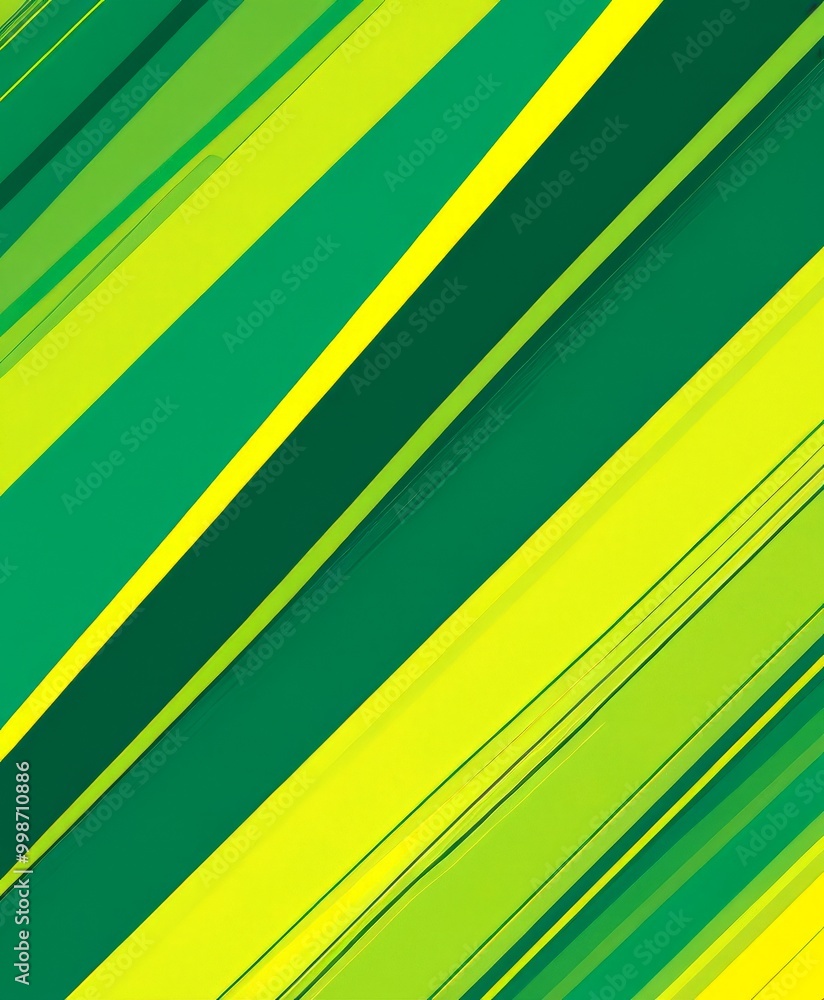 Poster a diagonal pattern of intersecting green and yellow stripes, creating a vibrant and dynamic visual effect