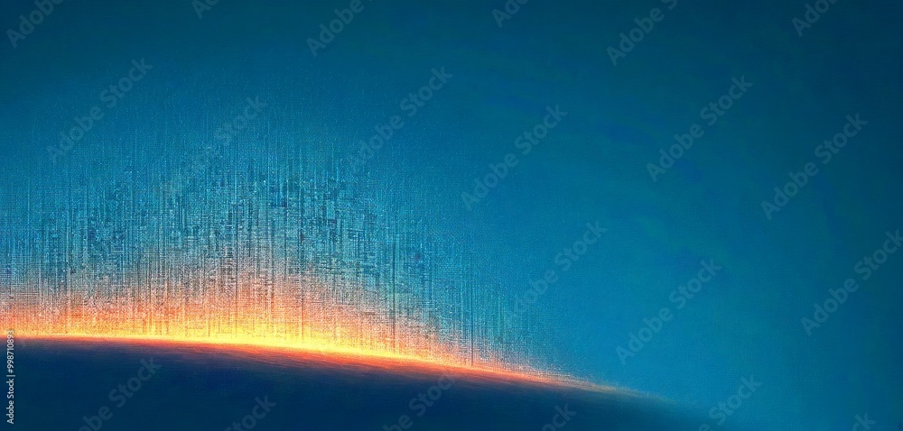 Poster a serene night sky with a gradient of blue and orange hues the sky transitions from a deep blue at t