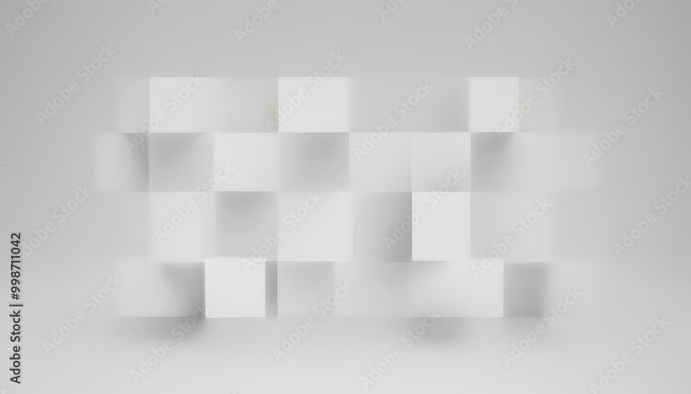 Poster a grid of white squares against a gray background
