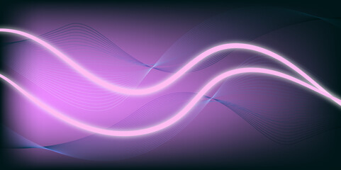 Abstract modern energy white light line flow technology wave line blue drack color background design. Can with use for banner, poster, background design.