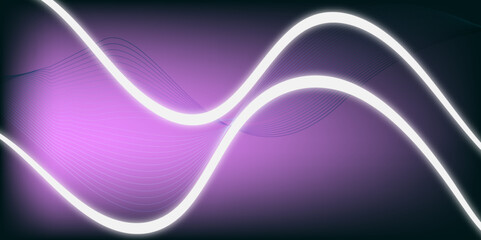 Abstract modern energy white light line flow technology wave line drack color background design. Can with use for banner, poster, background design.