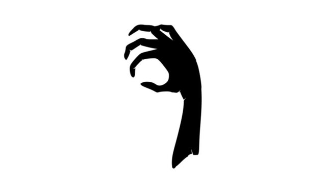 scary hand of corpse. loop animation for halloween
