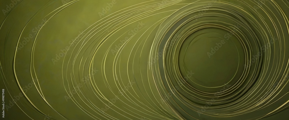 Poster a circular pattern with a dark green background and a lighter green center, creating a sense of depth and movement
