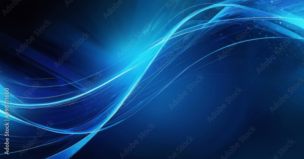 Aufkleber a dark blue abstract background with a wave-like pattern of blue and white lines, creating a sense of movement and energy