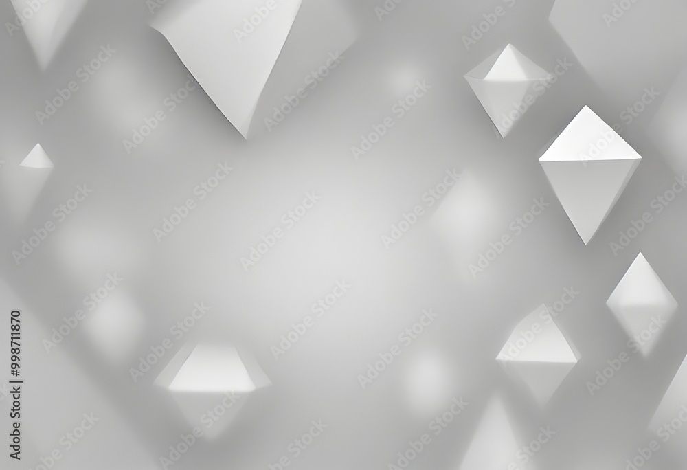 Fototapete a collection of white, diamond-shaped objects scattered across a gray background, creating a visually striking abstract composition