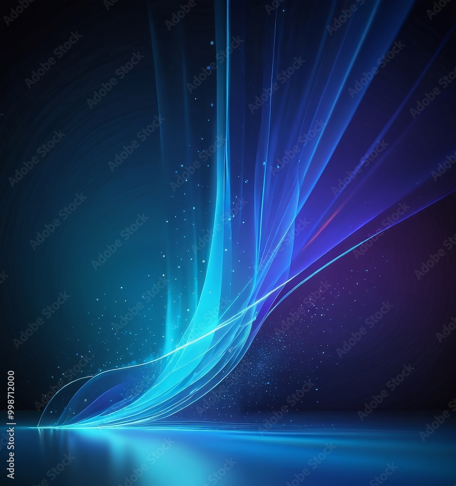 Aufkleber a digital illustration blue and purple abstract background with a wave-like pattern and a glowing, e