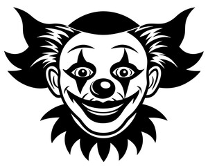 clown face silhouette vector,clown silhouette,Joker silhouette,Joker face one intense manic eye silhouette